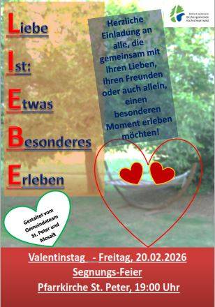 Das Bild zeigt das Plakat der Segnungsfeier.