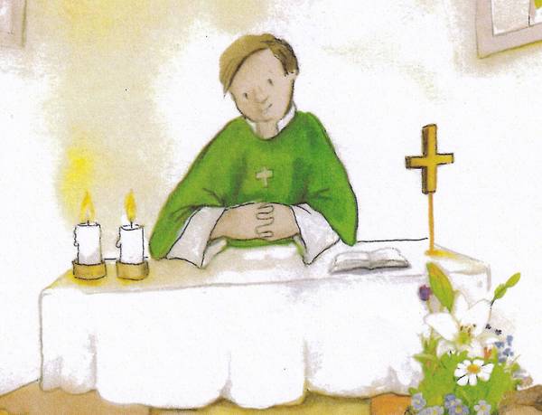 Das Bild zeigt einen Priester am Altar